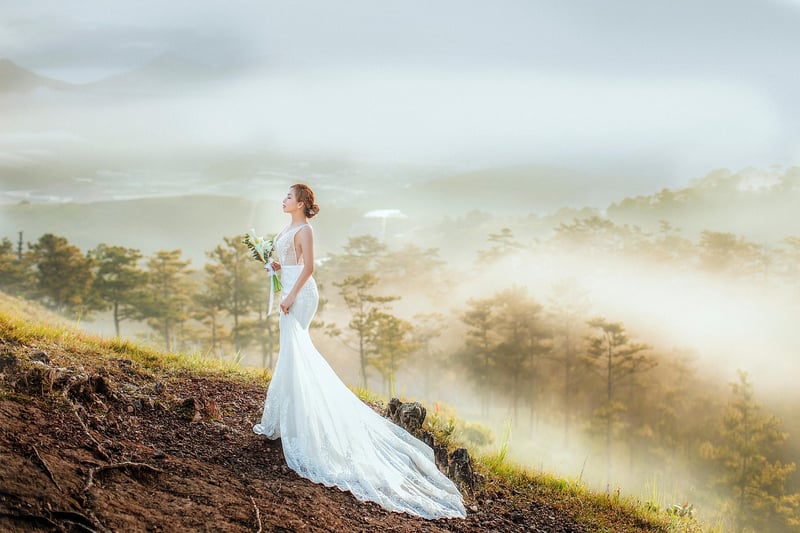 Bride with bespoke veil